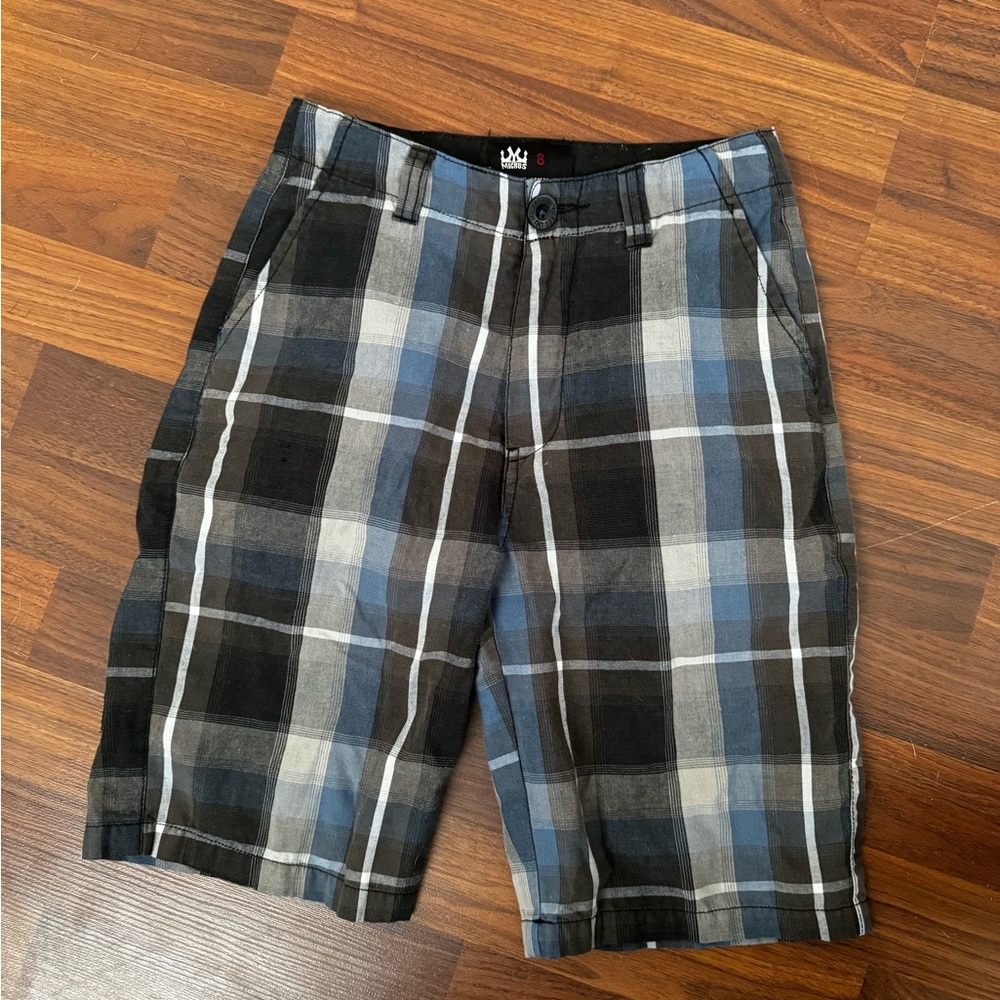 Micros plaid shorts. Boys size 8